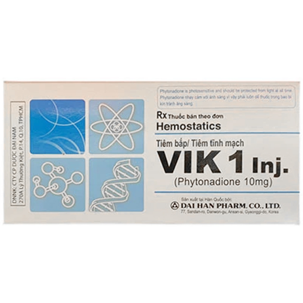 Thuốc Vik1 Inj. Dai Han Pharm điều trị xuất huyết hoặc đe dọa xuất huyết (10 ống)