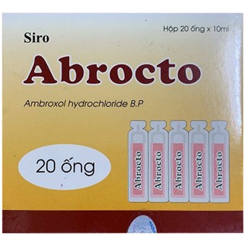 Siro Abrocto Dược Hà Tĩnh điều trị một số bệnh lý đường hô hấp (20 ống x 10ml)