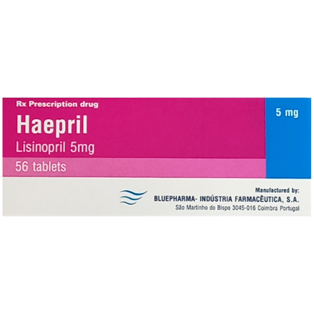 Thuốc Haepril 5mg Đại Bắc điều trị tăng huyết áp, suy tim, nhồi máu cơ tim (4 vỉ x 14 viên)