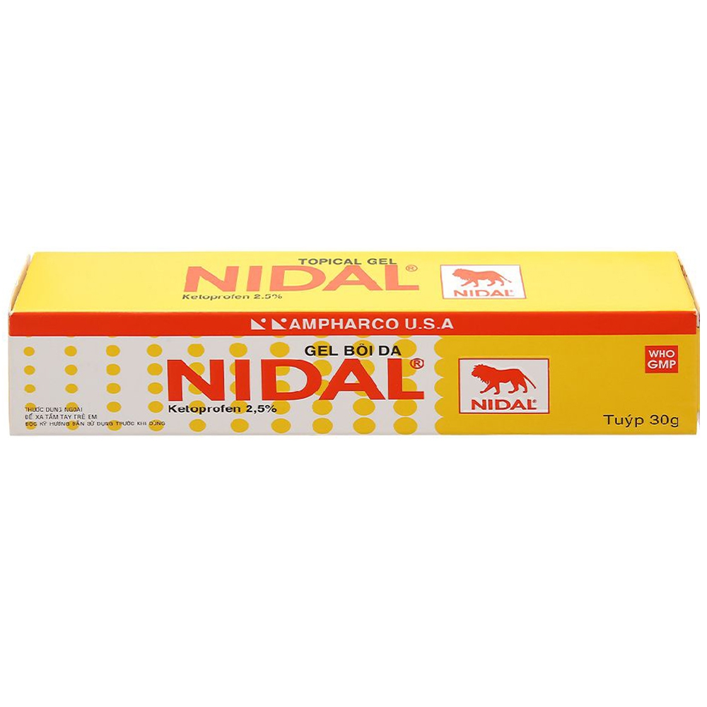 Gel bôi da Nidal Ampharco kháng viêm và giảm đau xương khớp (30g)