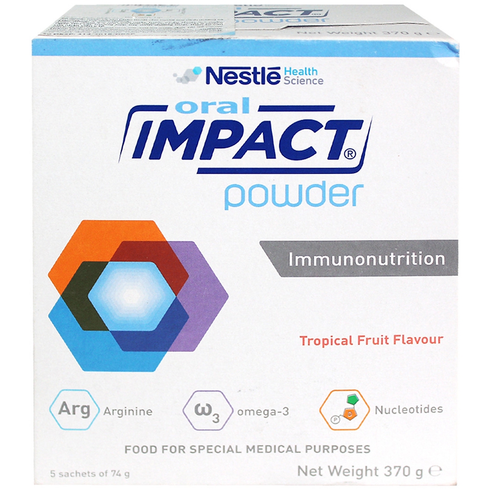 Sữa Oral Impact Powder bổ sung dinh dưỡng, tăng cường miễn dịch trước và sau phẫu thuật (5 gói x 74g)