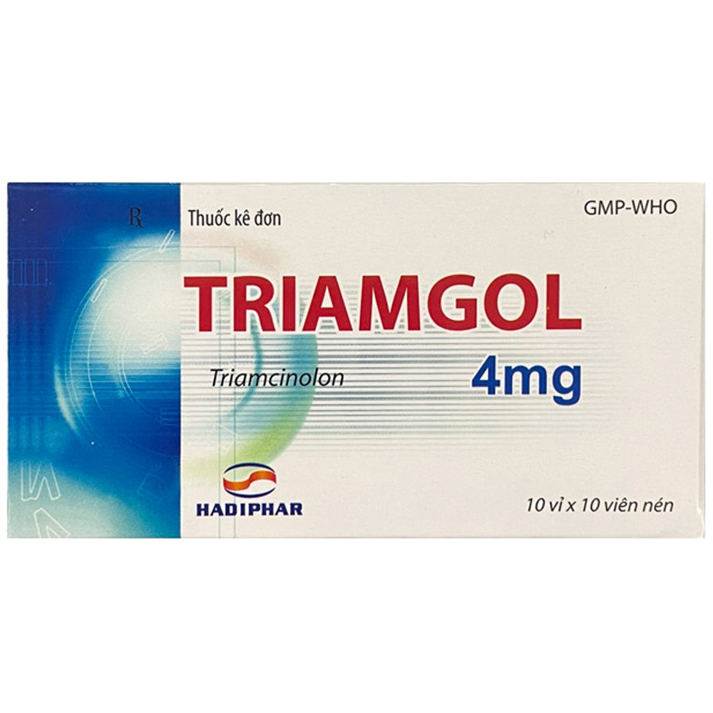 Thuốc Triamgol 4Mg Hadiphar điều trị viêm khớp dạng thấp, viêm xương khớp, viêm da cơ toàn thân (10 vỉ x 10 viên)