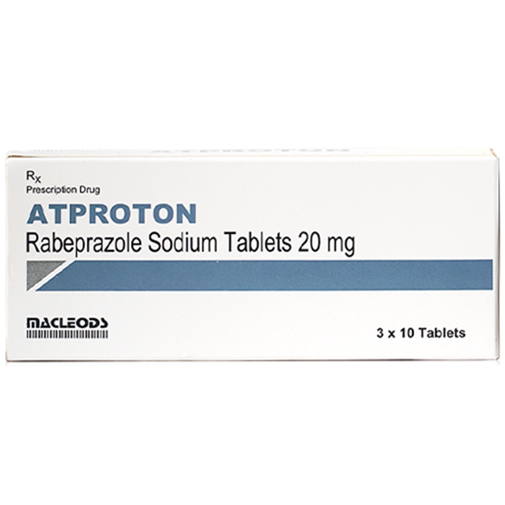 Thuốc Athroton 20mg Macleods điều trị loét dạ dày tá tràng, viêm thực quản, hội chứng Zollinger-Ellison (3 vỉ x 10 viên)