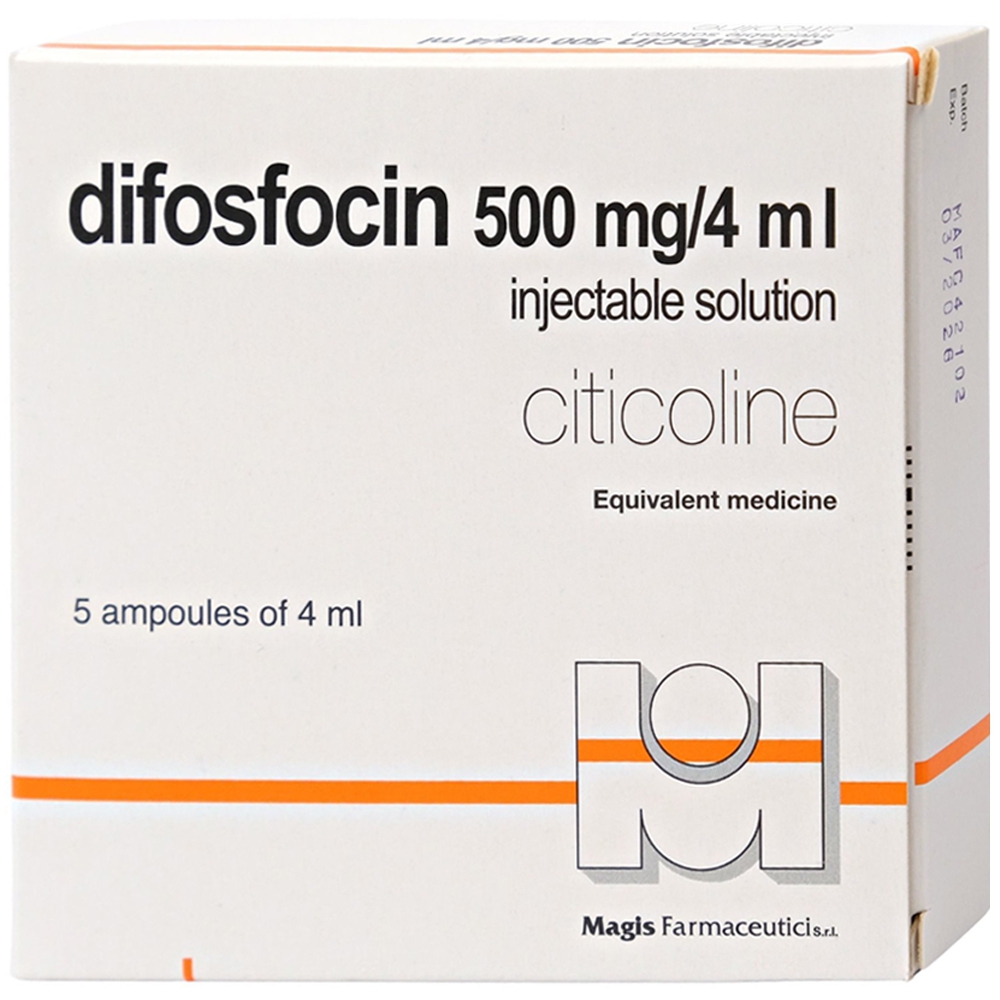 Thuốc Difosfocin 500mg/4ml Mitim điều trị suy giảm nhận thức do chấn thương sọ não, các tai biến mạch máu não