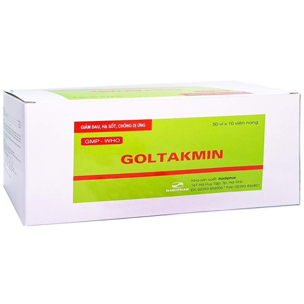 Thuốc Goltakmin Hadiphar điều trị cảm lạnh, nghẹt mũi, viêm mũi dị ứng (50 vỉ x 10 viên)