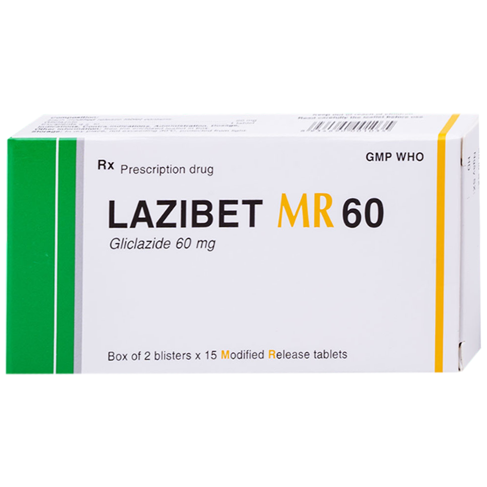 Thuốc Lazibet MR 60 Bidiphar điều trị đái tháo đường (2 vỉ x 15 viên)