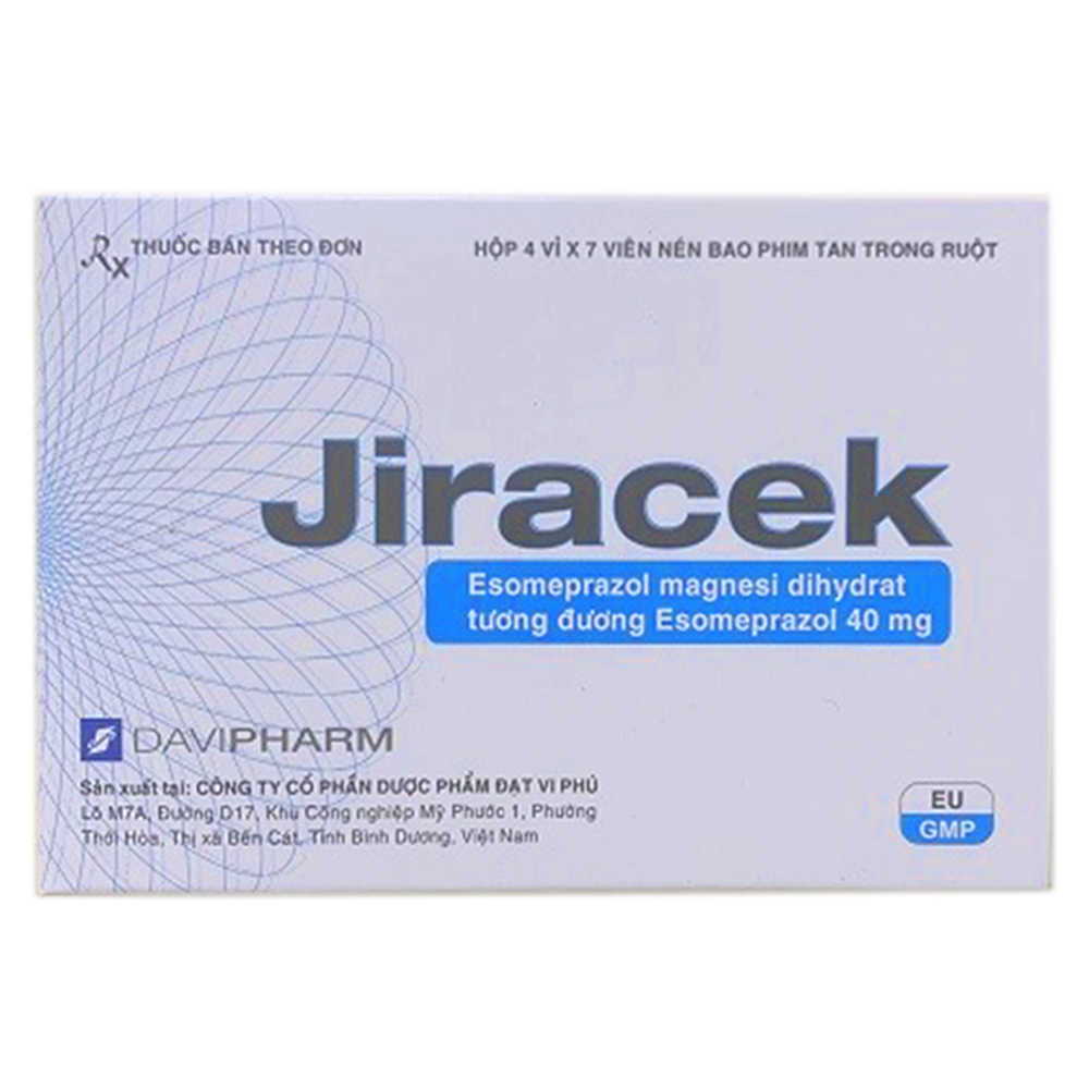 Thuốc Jiracek 40mg DaviPharm điều trị loét dạ dày - tá tràng (4 vỉ x 7 viên)