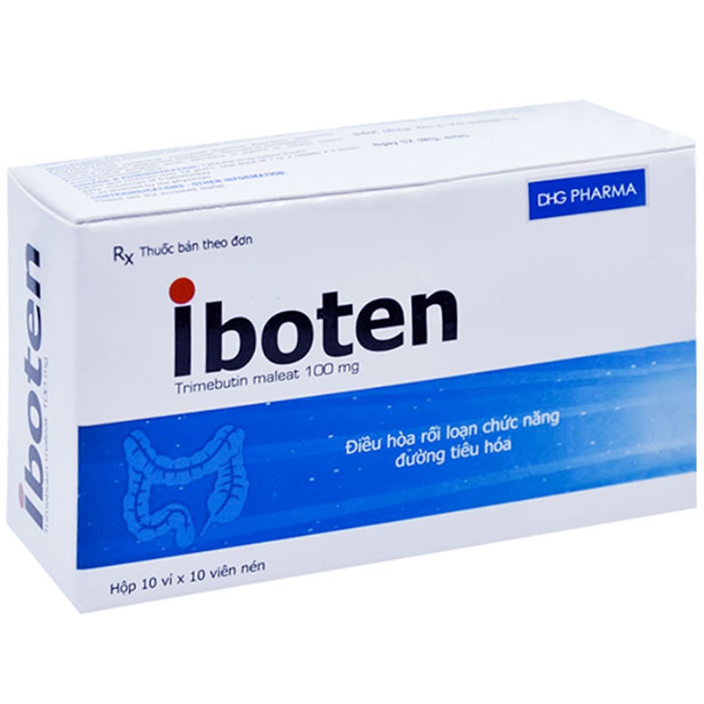 Thuốc Iboten 100mg DHG giảm đau do rối loạn tiêu hóa, co thắt ruột, hội chứng ruột kích thích (10 vỉ x 10 viên)