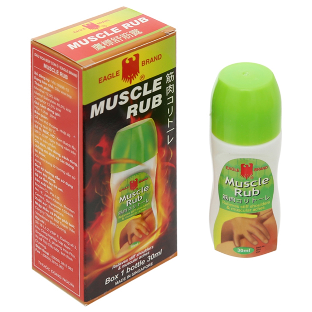 Dầu xoa bóp Muscle Rub Eagle Brand giảm đau cơ và khớp do đau lưng, viêm khớp, bong gân (30ml)