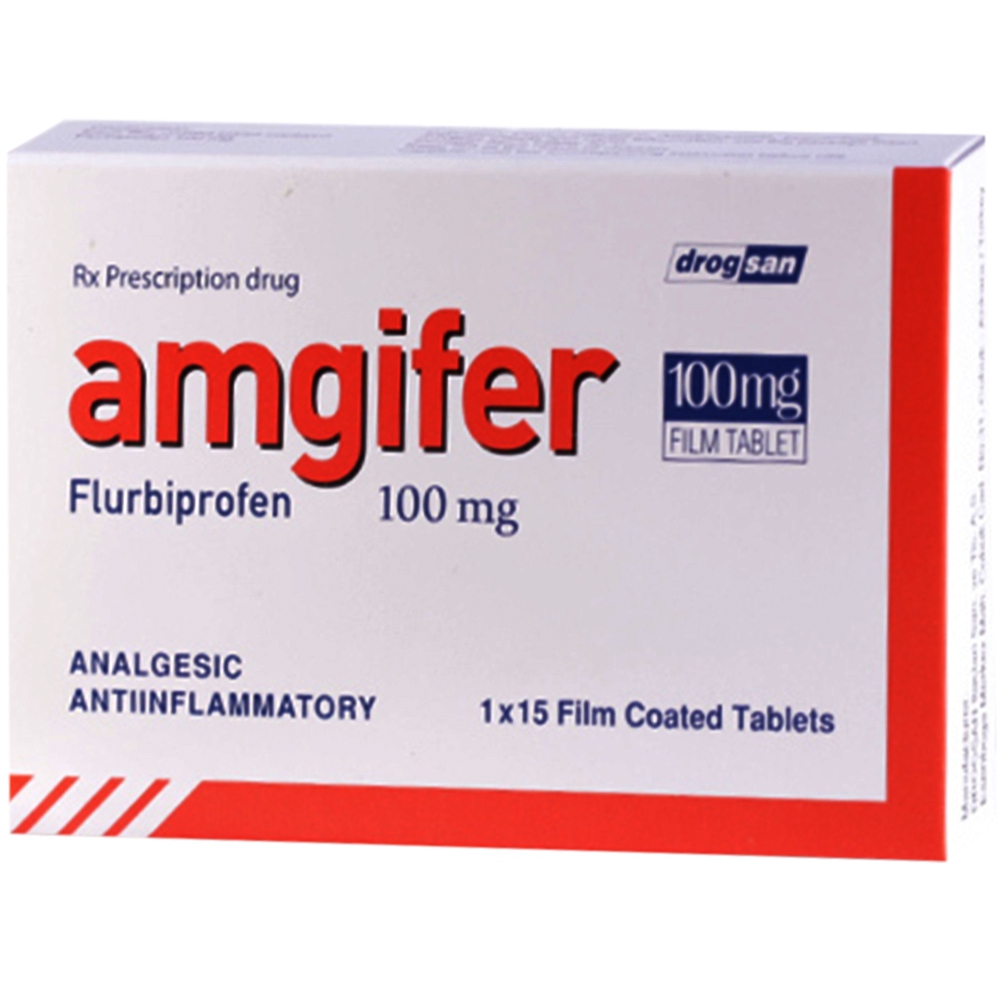 Thuốc Amgifer 100mg Drogsan điều trị trong đau bụng kinh, viêm thấp khớp mạn tính, đau lưng (1 vỉ x 15 viên)