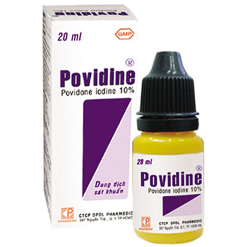 Dung dịch sát khuẩn Povidine 10% Pharmedic điều trị viêm da, nấm da (20ml)