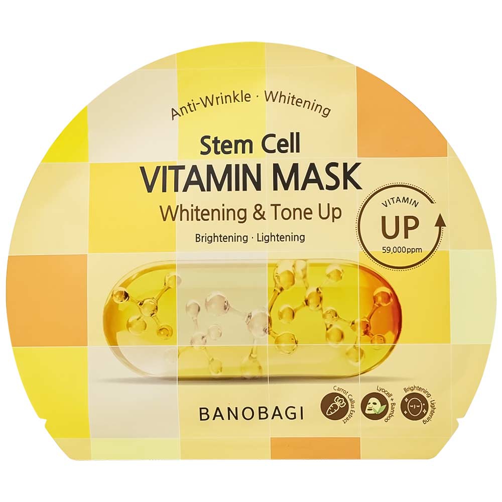 Mặt nạ Banobagi stem cell vitamin mask whitening & tone up hỗ trợ cấp ẩm, dưỡng sáng da và nâng tông (30g)