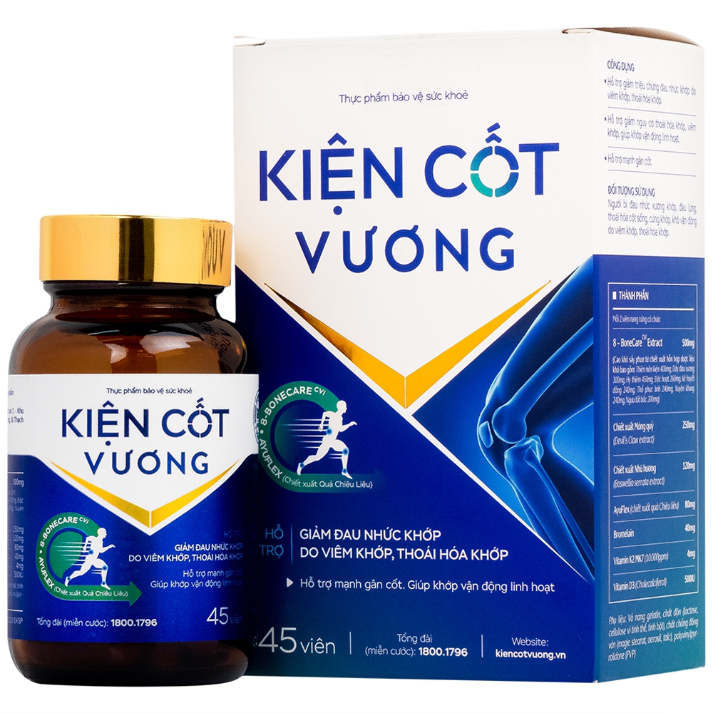 Viên uống Kiện Cốt Vương hỗ trợ giảm triệu chứng đau nhức khớp do viêm khớp, thoái hóa khớp (45 viên)