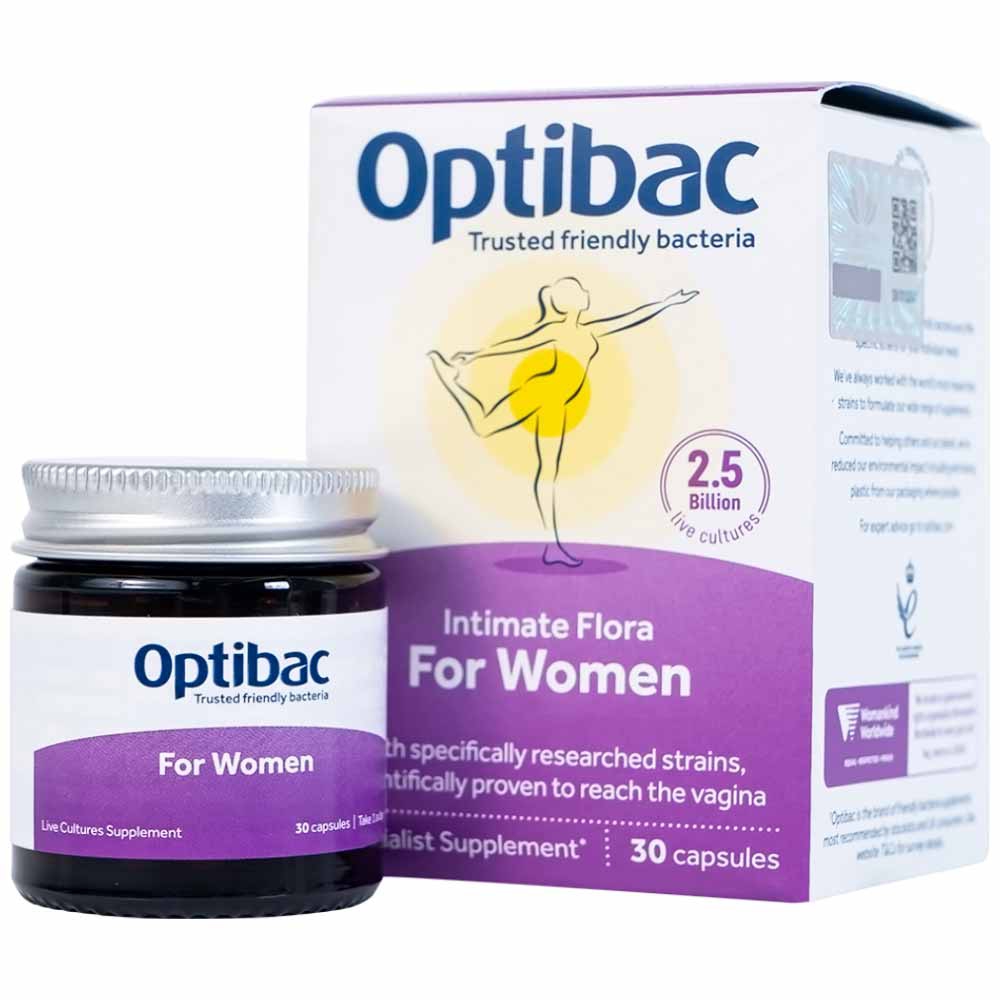 Viên uống Optibac Intimate Flora For Women bổ sung lợi khuẩn hỗ trợ sức khỏe nữ giới (30 viên)