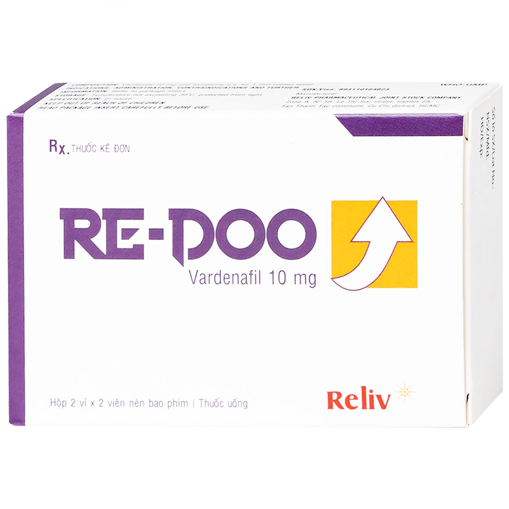 Thuốc Re-Doo 10mg Reliv điều trị rối loạn chức năng cương dương (2 vỉ x 2 viên)