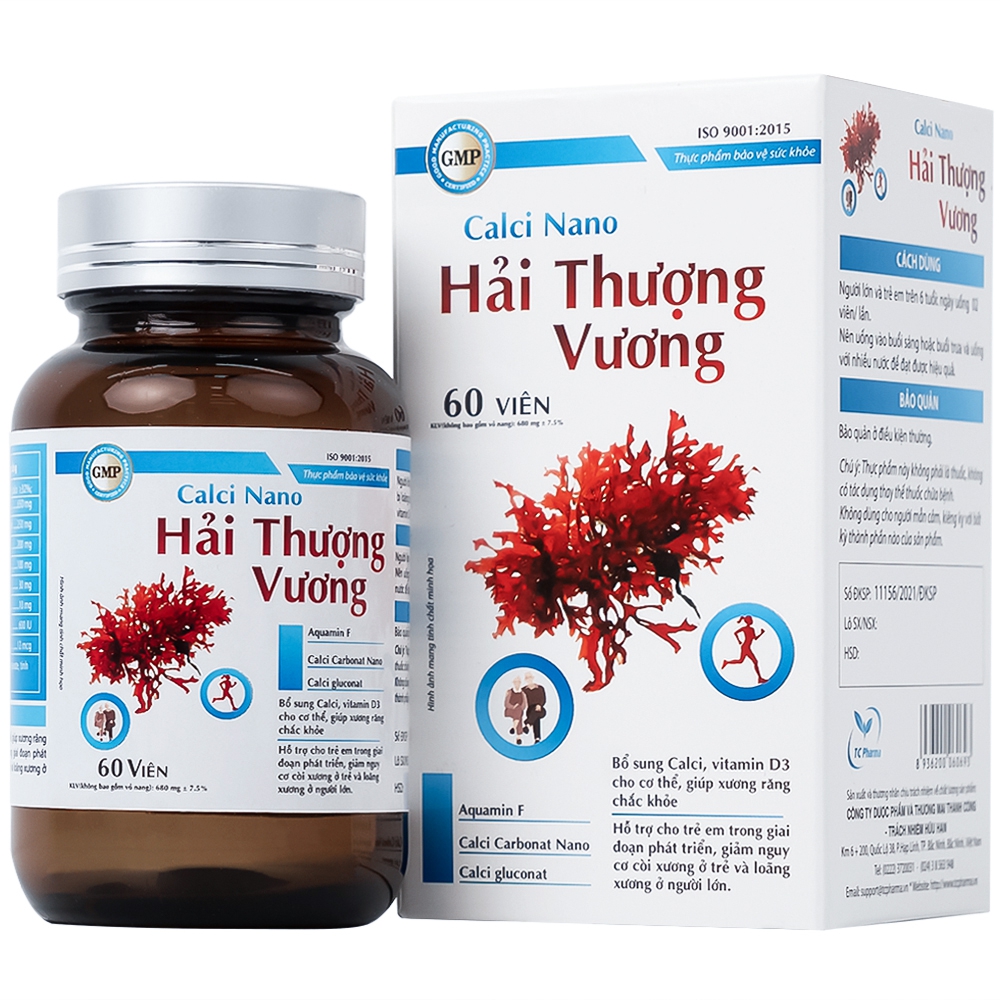 Viên uống Calci Nano Hải Thượng Vương bổ sung Calci, vitamin D3 cho cơ thể (60 viên)