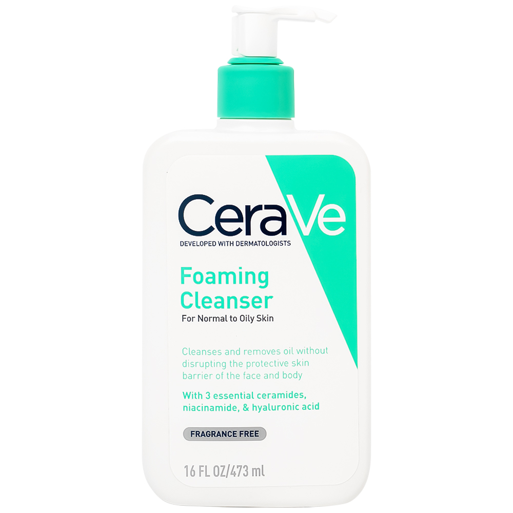 Sữa Rửa Mặt Tạo Bọt CeraVe Foaming Cleanser dành cho da thường và da dầu (473ml)