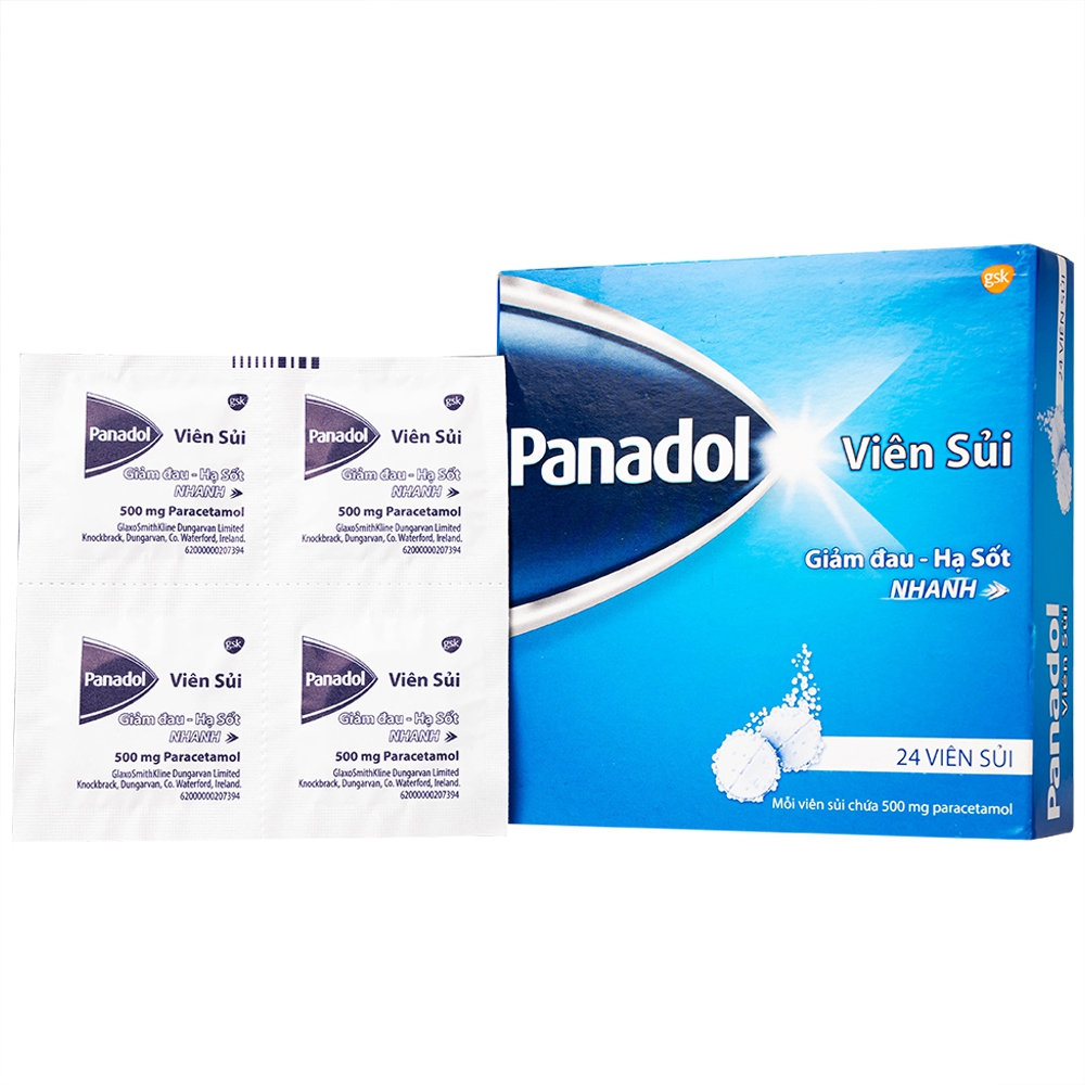 Viên sủi Panadol GSK giảm đau nhẹ và hạ sốt (6 vỉ x 4 viên)