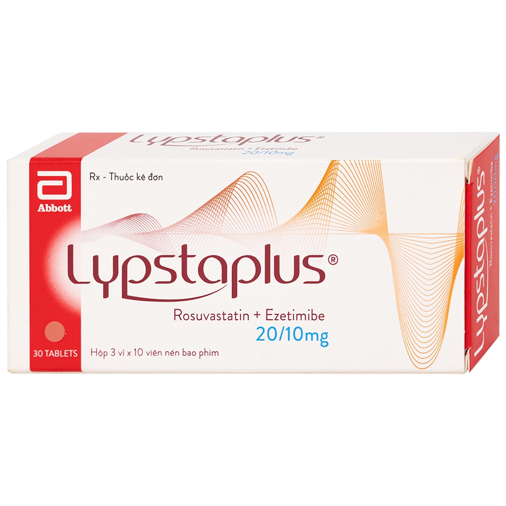 Viên nén Lypstaplus 20/10mg Abbott điều trị tăng cholesterol máu nguyên phát (3 vỉ x 10 viên)