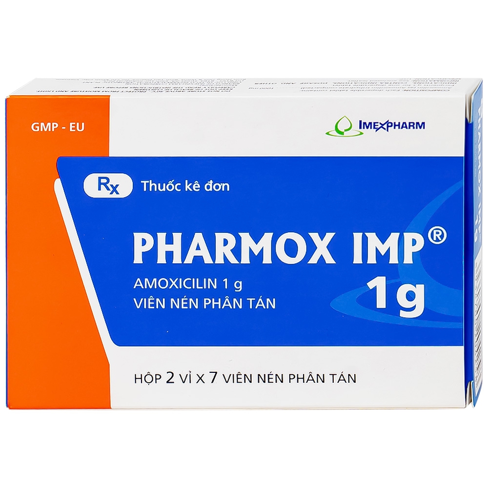 Thuốc Pharmox IMP 1g Imexpharm điều trị nhiễm khuẩn (2 vỉ x 7 viên)