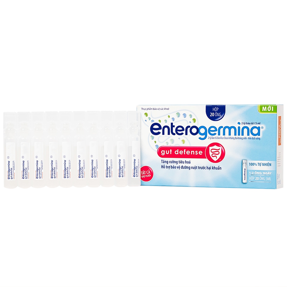 Hỗn dịch uống Enterogermina Gut Defense Sanofi tăng cường tiêu hóa, hỗ trợ bảo vệ đường ruột