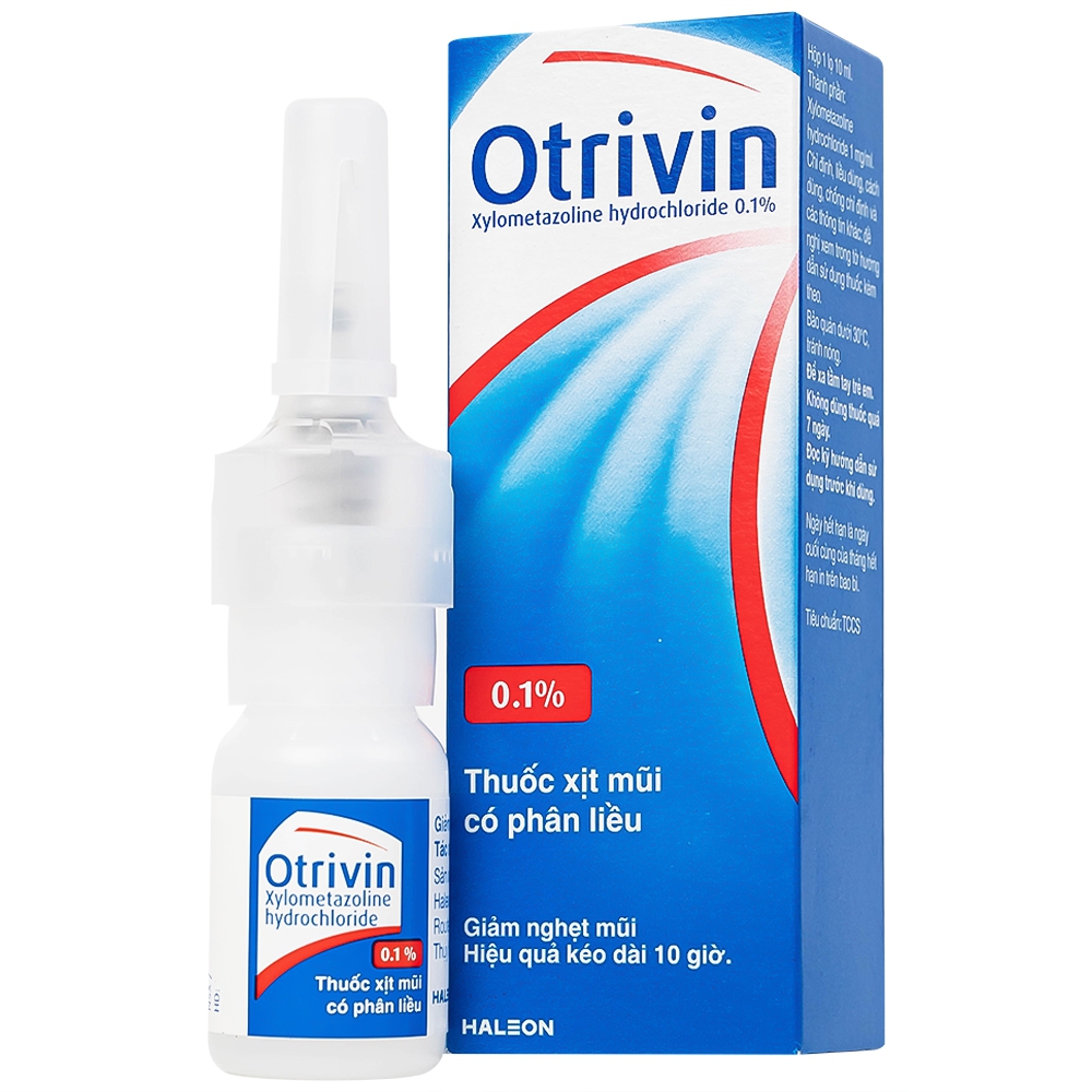 Thuốc xịt mũi Otrivin 0.1% GSK điều trị nghẹt mũi, sung huyết mũi (10ml) 