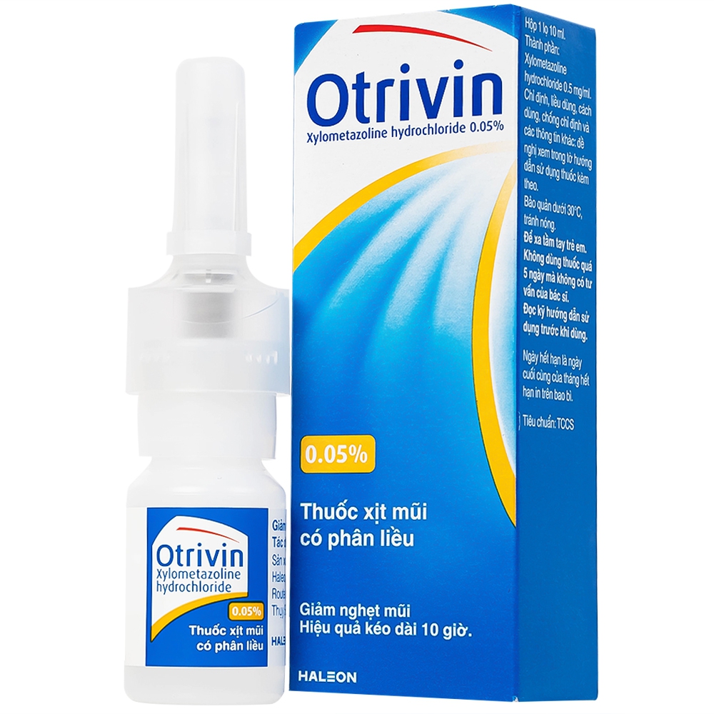 Thuốc xịt mũi Otrivin 0.05% GSK giảm triệu chứng nghẹt mũi, viêm mũi dị ứng (10ml)