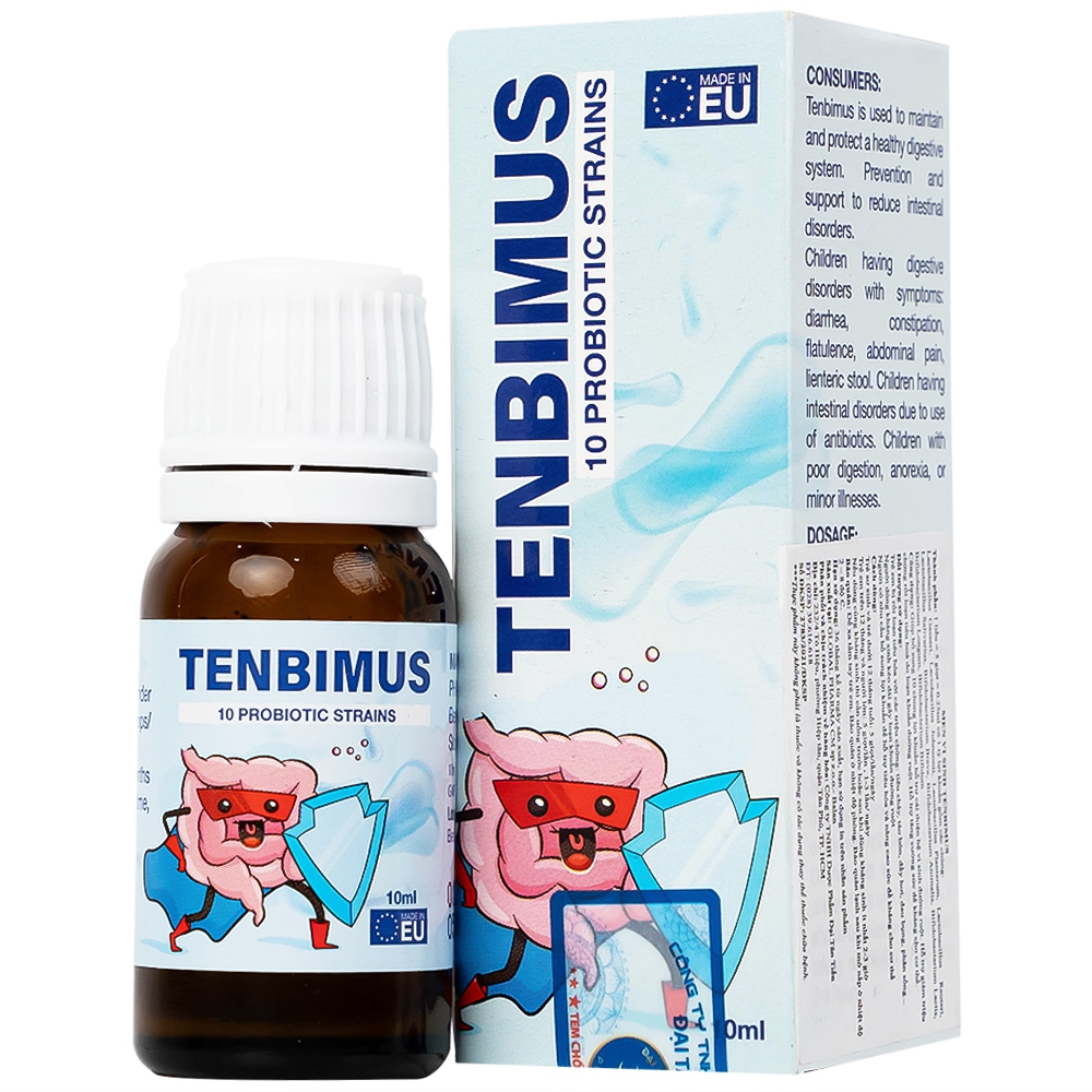 Men vi sinh Tenbimus 10ml Global Pharm bổ sung 10 chủng lợi khuẩn, cải thiện đường ruột