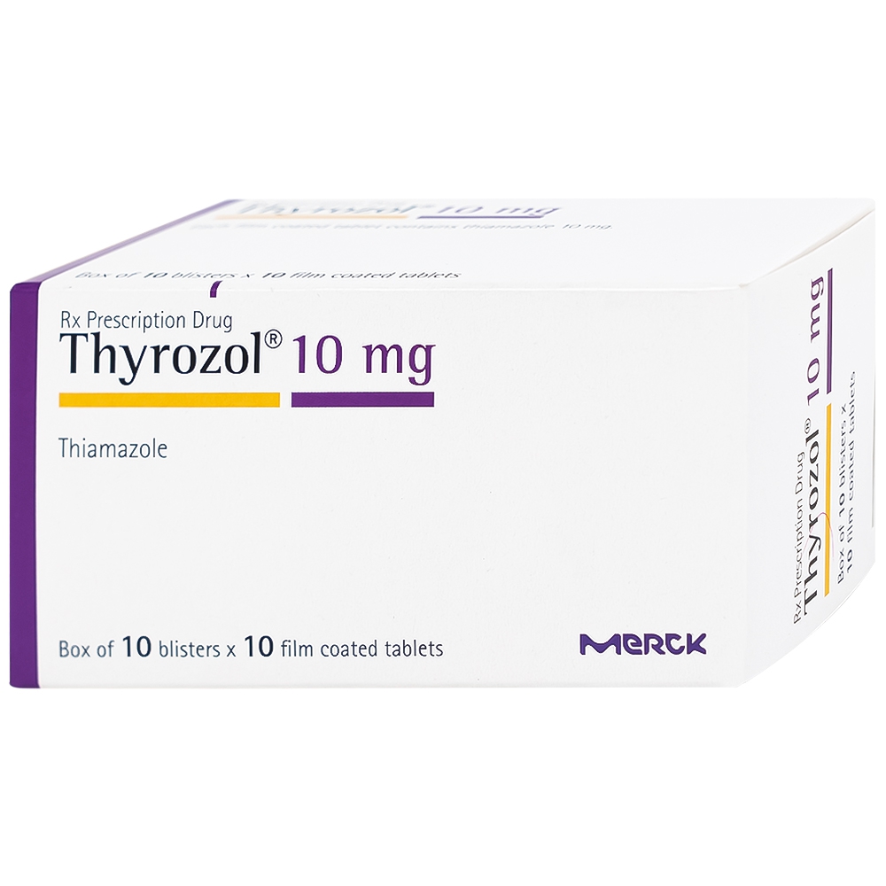 Thuốc Thyrozol 10mg Merck điều trị cường giáp (10 vỉ x 10 viên)