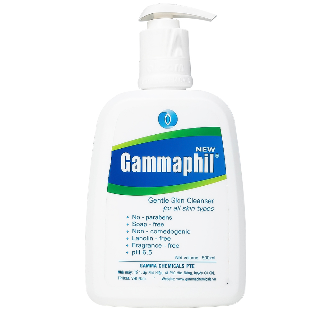 Sữa rửa mặt và toàn thân cao cấp Gammaphil Gentle Skin Cleanser 500ml làm sạch da, dịu nhẹ, dưỡng da