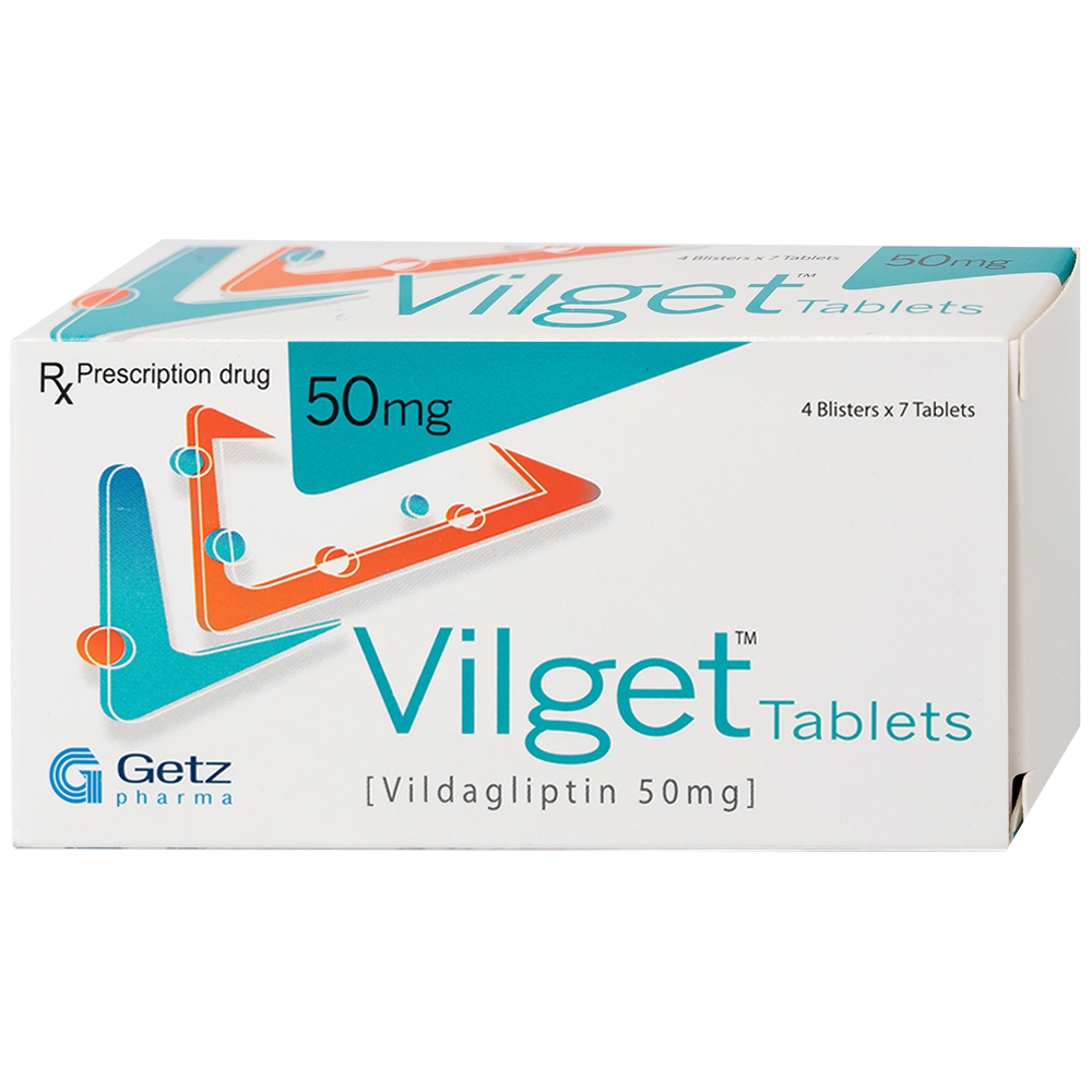 Thuốc Vilget Tablets 50mg Getz điều trị bệnh đái tháo đường tuýp 2 (4 vỉ x 7 viên)