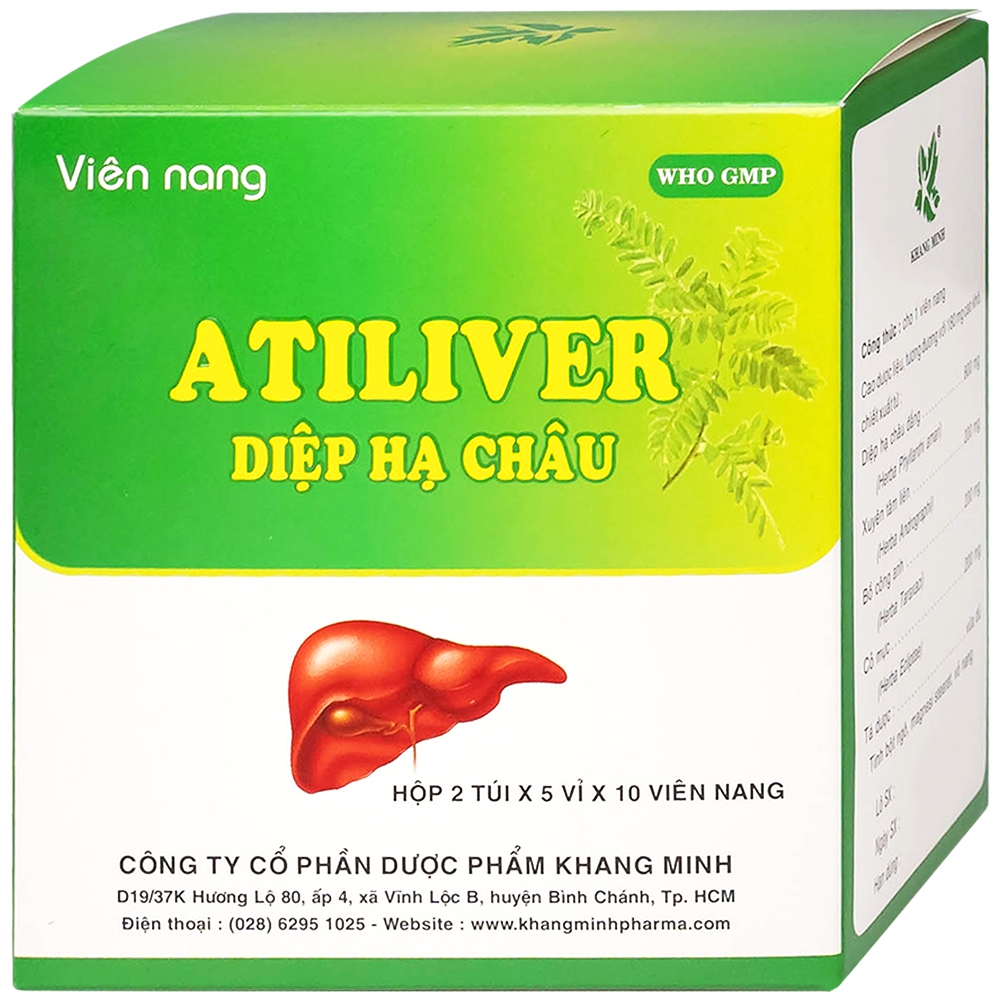 Thuốc Atiliver Diệp Hạ Châu Khang Minh hỗ trợ điều trị viêm gan, tăng men gan (10 vỉ x 10 viên)