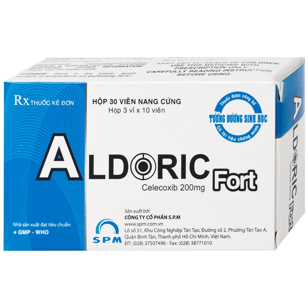 Thuốc Aldoric Fort 200mg S.P.M điều trị thoái hóa khớp, viêm khớp (3 vỉ x 10 viên)