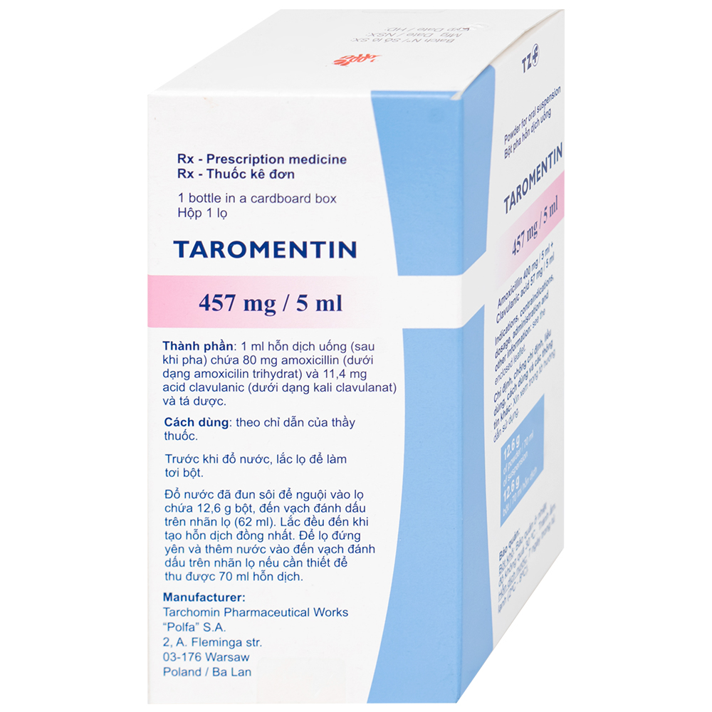 Bột hỗn dịch uống Taromentin 457mg/5ml