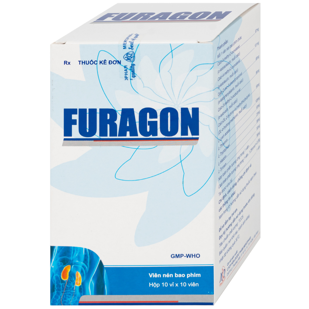 Thuốc Furagon Mekophar phòng và điều trị suy thận mạn (10 vỉ x 10 viên)