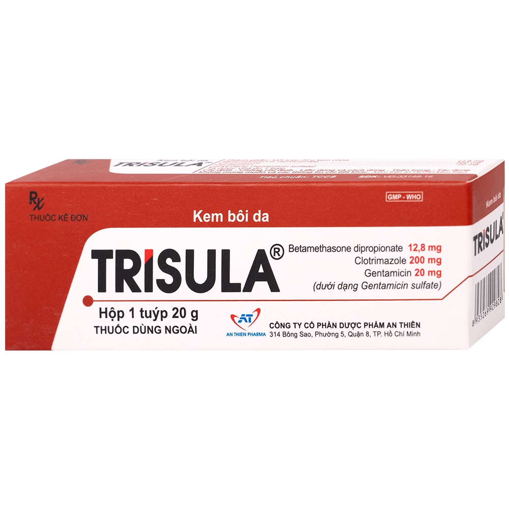 Kem bôi da Trisula 20g An Thiên Pharma điều trị các bệnh nhiễm khuẩn ngoài da 