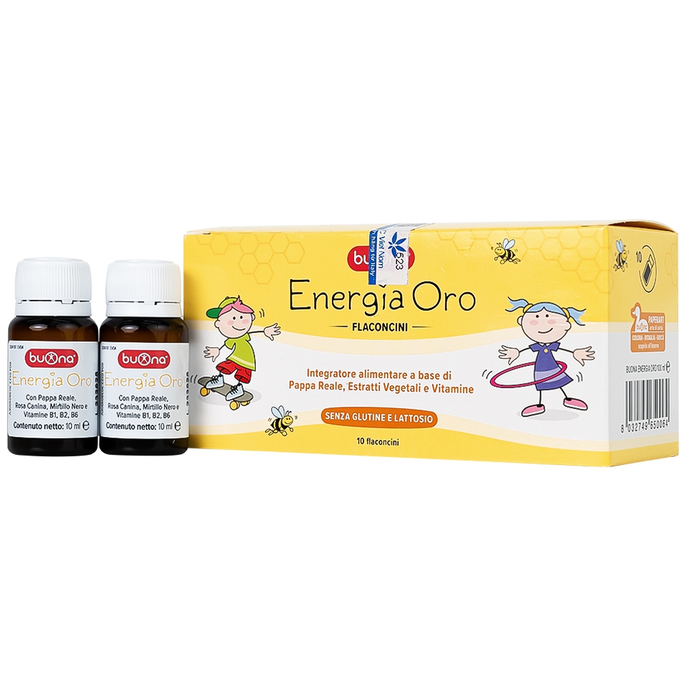 Dung dịch Bouna Energia Oro hỗ trợ bồi bổ sức khỏe, giúp tăng cường thể lực (10 lọ x 10ml)