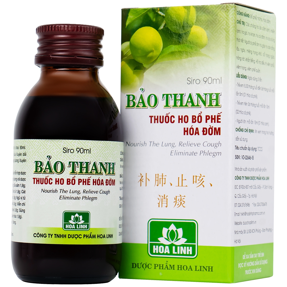 Siro Bảo Thanh Hoa Linh điều trị ho, bổ phế, hóa đờm (90ml)