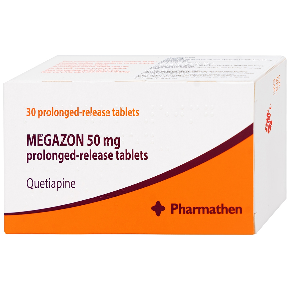 Thuốc Megazon 50mg prolonged-release tablets Pharmathen điều trị tâm thần phân liệt (3 vỉ x 10 viên)