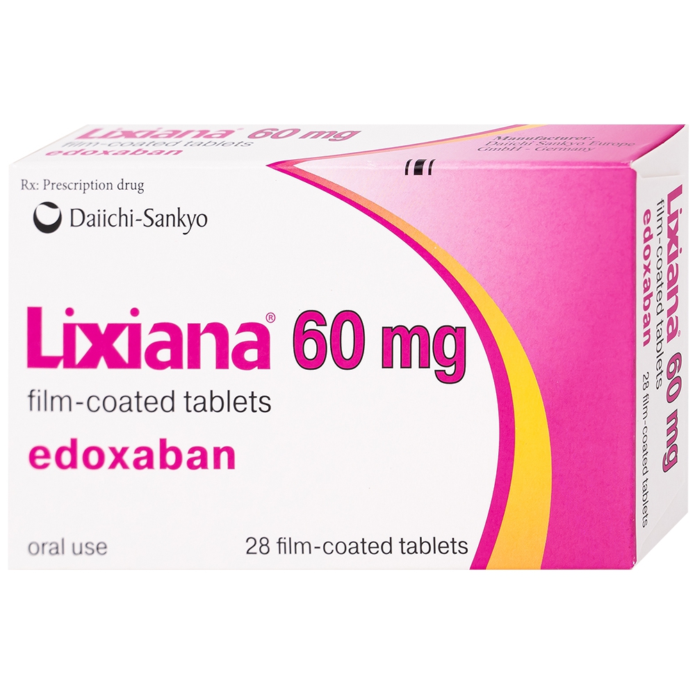 Thuốc Lixiana 60mg Daiichi-Sankyo phòng ngừa đột quỵ và cục máu đông (2 vỉ x 14 viên)