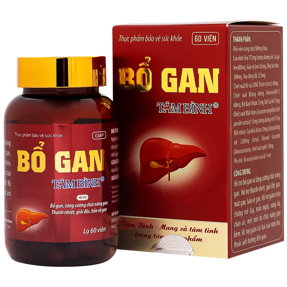 Viên uống Bổ gan Tâm Bình tăng cường chức năng gan, thanh nhiệt, giải độc (60 viên)