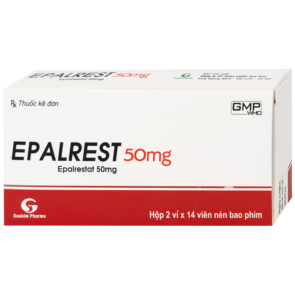 Thuốc Epalrest 50mg SaoKim Pharma phòng và điều trị biến chứng đái tháo đường (2 vỉ x 14 viên)