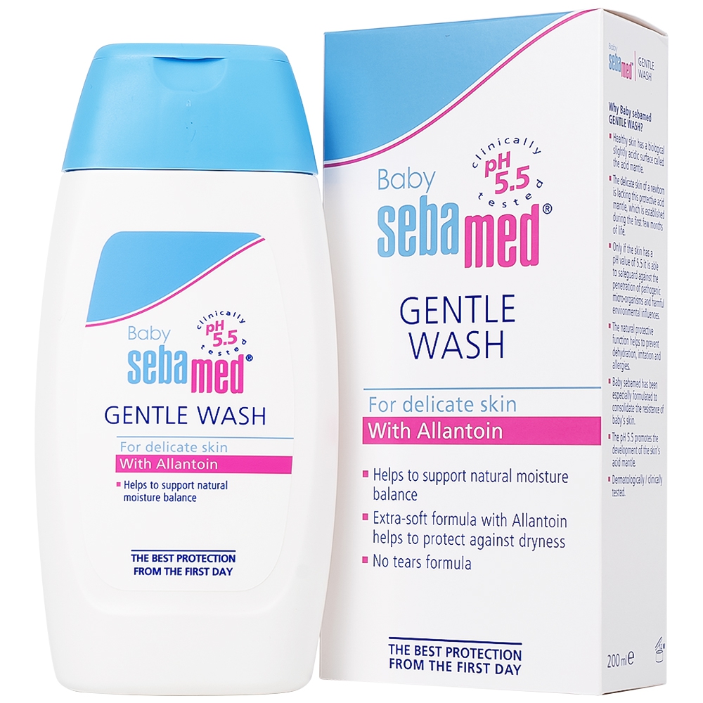 Sữa tắm gội dịu nhẹ toàn thân Baby Sebamed Gentle Wash pH5.5 giúp làm sạch bụi bẩn bám trên da bé (200ml)