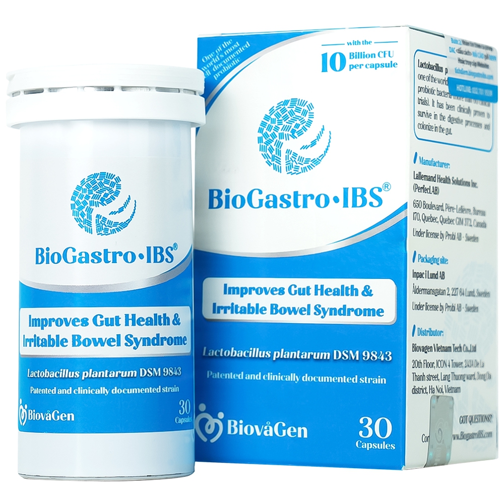 Viên uống BiogastroIBS BiovaGen bổ sung vi khuẩn có lợi giúp cân bằng hệ vi sinh đường ruột (30 viên)