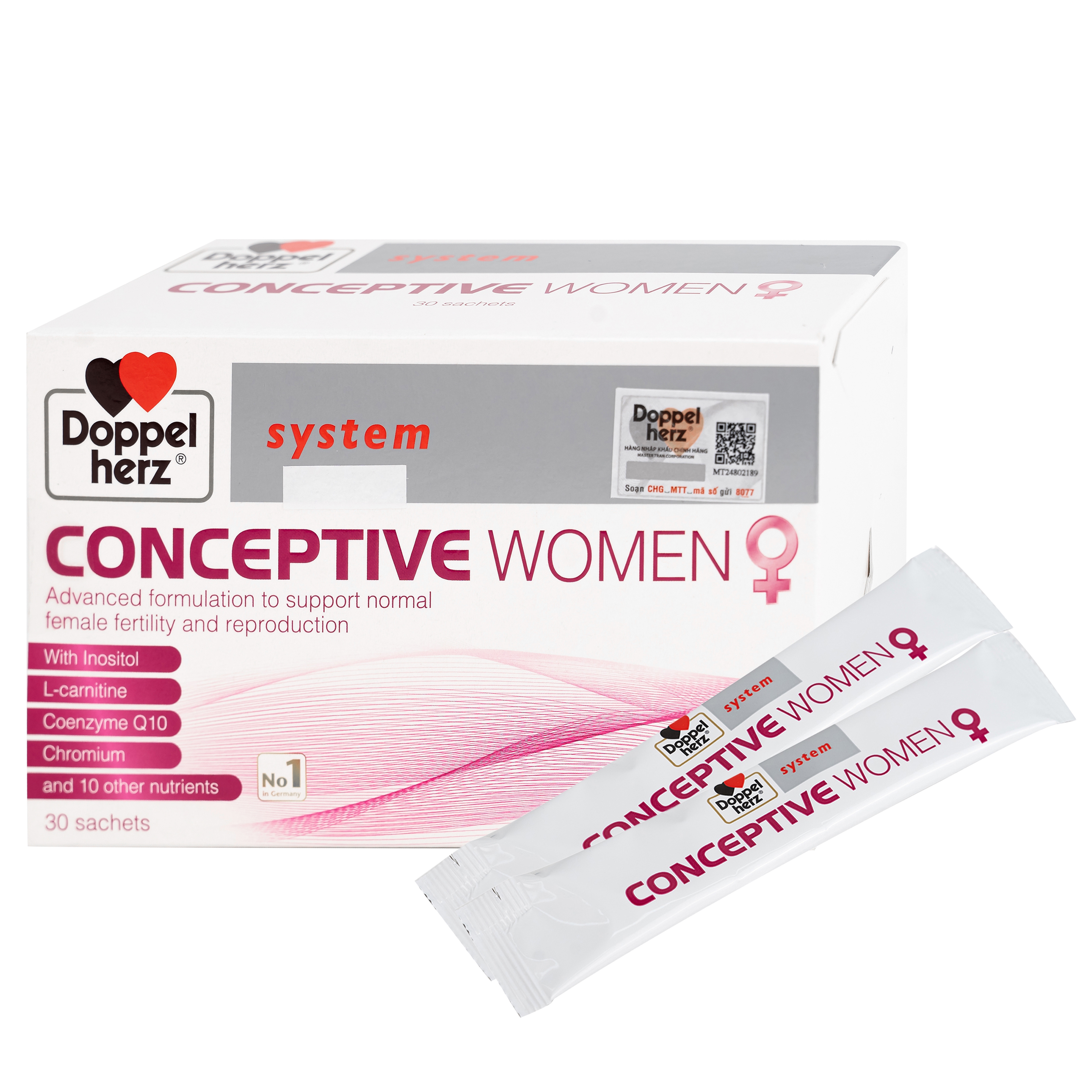 Doppelherz Conceptive Women 10g bổ sung vitamin và các vi chất dinh dưỡng (30 gói)