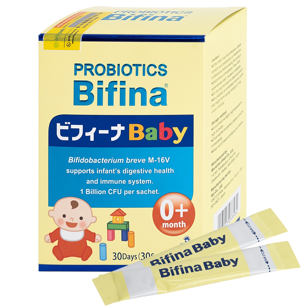 Men vi sinh Probiotics Bifina Baby 1g Bifina bổ sung lợi khuẩn, giúp hệ vi sinh đường ruột khỏe mạnh (30 gói)