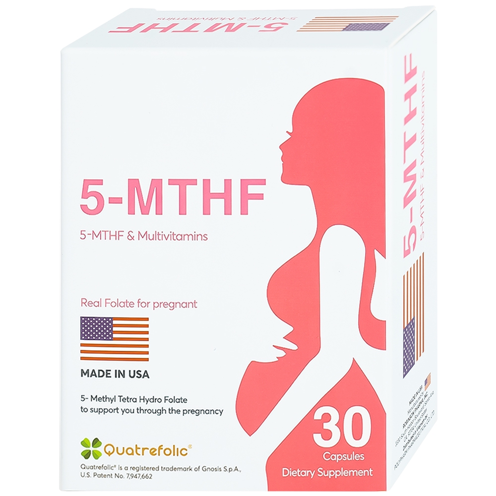 Viên uống 5-MTHF Robinson Pharma hỗ trợ cho phụ nữ bị rối loạn chuyển hóa acid folic (3 vỉ x 10 viên)