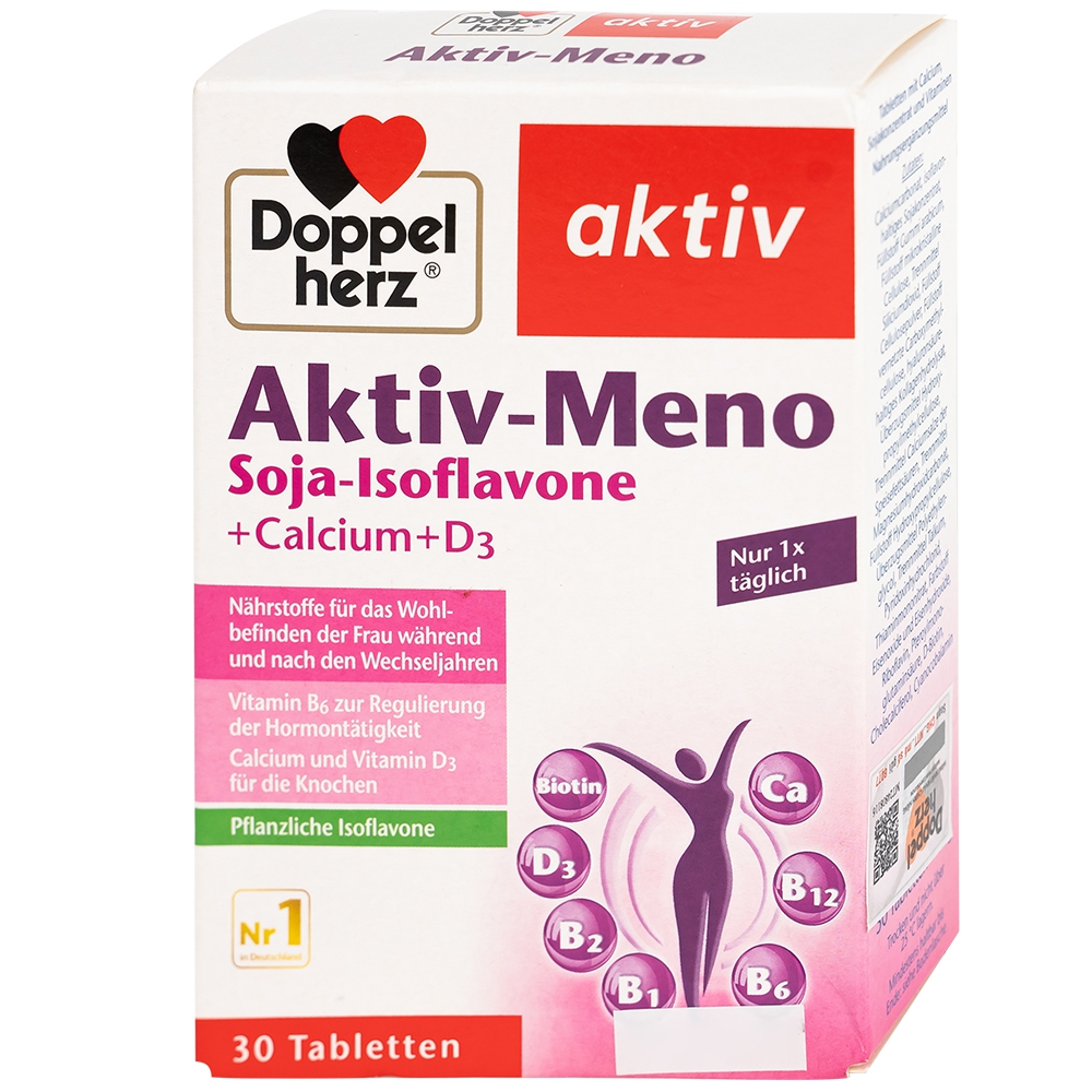 Viên uống Active-Meno Doppelherz Aktiv bổ sung isoflavone, điều hoà kinh nguyệt (30 viên)