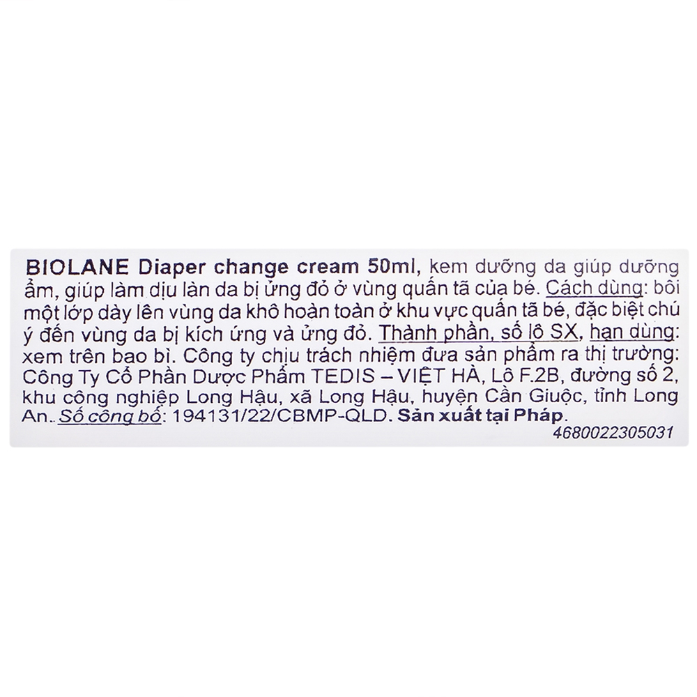 Kem Biolane Liniment oléo-calcaire thay tã/bỉm ngăn ngừa hăm, làm sạch dịu  nhẹ 700ml