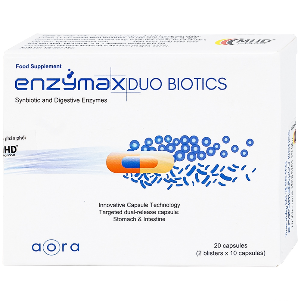 Viên uống EnzymaxDuo Biotics MHD bổ sung lợi khuẩn và enzyme tiêu hóa cho cơ thể (2 vỉ x 10 viên)